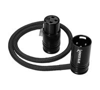 KONDOR BLUE | 16 Inch Straight Low Profile Right Angle XLR Cable, 3-Pin Male to Female | Adjustable Angle Connectors, Shielded Balanced Audio for Cameras, Microphones, Mixers, Recorders | Black