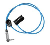 KONDOR BLUE | 16” Straight Dual Low Profile Right-Angle XLR to Single Stereo 3.5mm TRS Cable | Low Profile, Adjustable Angle, Signal Integrity | Blue
