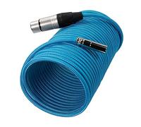 KONDOR Blue | 25 Foot Mini XLR (TA3) 3-Pin Male to XLR Female Audio Cable | Braided On-Rig Mic Cable for Blackmagic Design Pocket Cinema Camera 4K 6K, for Canon EOS C70 | Blue