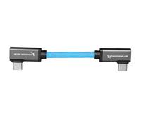 KONDOR BLUE | 4 Inch Dual Right Angle USB-C Cable for SSD Recording & Charging | 8K Data, 100W PD, 20Gbps USB 3.2 for Cameras, Monitors, iPhone 17/16/15, Tablets & More | Blue