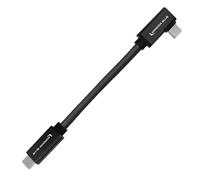 Kondor Blue 5" Right Angle USB C to USB C Cable for SSD Recording & Charging - 8K Data and Power Delivery - Raven Black