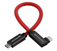 KONDOR BLUE | 8.5 Inch Straight to Right USB-C Cable for SSD Recording & Charging | 8K Data, 100W PD, 10Gbps USB 3.1/3.2 Gen 2 for Cameras, SSDs, Monitors, iPhone 17/16/15, Tablets & More | Red