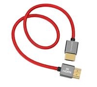 KONDOR BLUE 8K HDMI to HDMI Thin Short Straight Braided Cable for On-Camera Monitors, Capture Cards + More | 8K/60hz 4K/120hz | 48Gbps 3D HDR MetaData | 17" Inch | Red