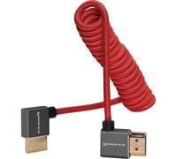 Kondor Blue 90-Degree Angle HDMI to HDMI Coiled Cable - Red