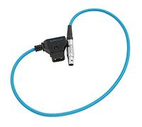 KONDOR BLUE Coiled D-TAP to LEMO 2 Pin 0B Male Straight Power Cable | Compatible with Pyxis, Teradek, Bolt, Z CAM, EVF, ARR,I RED, Paralinx, Preston, Switronix, SmallHD, and More | Blue