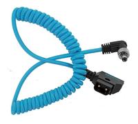 Kondor Blue Coiled D-Tap to Locking DC 2.1MM Right Angle Cable Atomos Ninja/Shogun