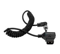 KONDOR BLUE | Coiled D-Tap to Locking DC 2.5mm Right Angle Cable | 16-32" Length, Right-Angle Locking Connector, Ultra-Durable: Nylon Braided with Reinforced Connectors | Black