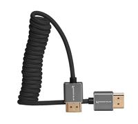 Kondor Blue Coiled Full HDMI Cable 12-24Inch - Black