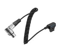 KONDOR BLUE | D-Tap to 4 Pin XLR Female Right Angle Power Coiled Cable | for Blackmagic URSA Mini Pro, Sony Venice F5 F55, Panasonic Varicam, TV Logic Field Monitor, & More | Black