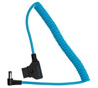 KONDOR BLUE D-Tap to DC 5.5x2.5mm Right Angle Coiled Cable for LCD Monitor LED Light DSLR Feelworld Blackmagic Feelworld Small HD V-Mount Anton Bauer Gold Mount Battery Power Rig aka P-Tap