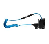 KONDOR BLUE | D-Tap to DMW-BLK22 Coiled Dummy Battery Cable for Lumix S1RII/GH7/S5IIX/GH5/GH6 | 20"-36", Ultra-Durable, & Nylon Braided with Reinforced Connectors | Blue