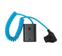 Kondor Blue Dummy Battery Cable NP-FZ100 D-Tap Coiled for Sony A7SIII/A7IV Blue