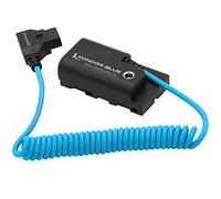 KONDOR BLUE | D-Tap to NPF Coiled Dummy Battery Cable for Sony L-Series | 16"-36" Coiled Cable Connect D-Tap Sources to Your Device | Blue