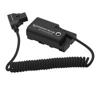 KONDOR BLUE | D-Tap to NPF Coiled Dummy Battery Cable for Sony L-Series | 16"-36" Coiled Cable Connect D-Tap Sources to Your Device | Raven Black