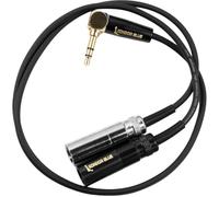 KONDOR BLUE | Dual Mini XLR Male to 3.5mm Stereo TRS Right Angle Compatible with BMPCC 6K Pro, Canon C70, Rode | Splitter for Audio Independent Recording, 16" with Reinforced connectors | Black