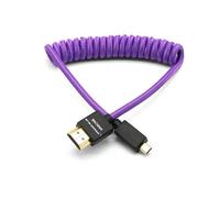 KONDOR BLUE | Micro HDMI to HDMI Cable 12"-24" Braided Coiled | 4K 60Hz, 18Gbps, HDR, 3D Video & Nylon Braided with Reinforced connectors (Purple, 12"-24" inches)