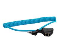 KONDOR BLUE D-Tap to DC 5.5x2.5mm Right Angle Coiled Cable for LCD Monitor LED Light DSLR Feelworld Blackmagic Feelworld Small HD V-Mount Anton Bauer Gold Mount Battery Power Rig aka P-Tap