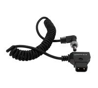 KONDOR BLUE | Coiled D-Tap to Locking DC 2.5mm Right Angle Cable | 16-32" Length, Right-Angle Locking Connector, Ultra-Durable: Nylon Braided with Reinforced Connectors | Black