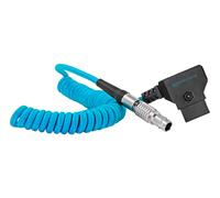 KONDOR BLUE | Coiled D-TAP to LEMO 2 Pin 0B Male Power Cable | Compatible with Pyxis, Teradek, Bolt, Z CAM, EVF, ARRI, RED, Paralinx, Preston, Switronix, SmallHD, & More | Blue