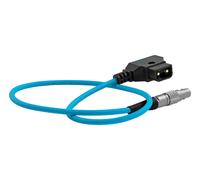 KONDOR BLUE Coiled D-TAP to LEMO 2 Pin 0B Male Straight Power Cable | Compatible with Pyxis, Teradek, Bolt, Z CAM, EVF, ARR,I RED, Paralinx, Preston, Switronix, SmallHD, and More | Blue