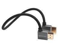 12" Right Angle to Left Angle HDMI Monitor Cable - Raven Black