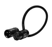 KONDOR BLUE | 8” Straight Low Profile Right Angle XLR Cable | for Cameras, Microphones, Studio Audio,Low Profile, & Adjustable Angle | Black