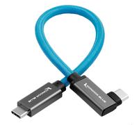 Kondor Blue USB C to USB C High Speed Cable for Samsung T5 T7 SSD - Right Angle