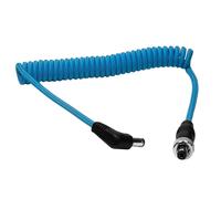 Kondor Blue Locking DC 2.1mm to Right Angle DC Male to Male Coiled Cable