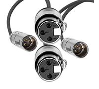 KONDOR BLUE | Mini XLR Male to XLR Female 16" Audio Cable (2 Pack) for BMPCC & C70 | Connect a Microphone or Audio Mixer to Your Camera | Black