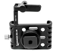Aluminium holder with shoe adaptor for mounting Samsung T5 and T7 SSD hard drives onto Blackmagic and Z Cam cages - Raven Black