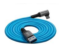 KONDOR BLUE | USB-A to USB-C 3.0 Right Angle High Speed Data and Charging Cable 3A 60W 5G | 10FT Ultra-Durable, & Nylon Braided with Reinforced Metal Connectors | Blue
