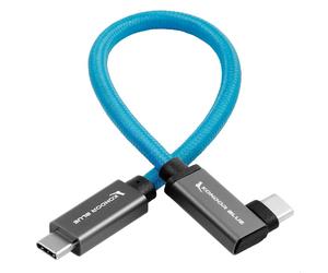 Kondor Blue USB C to USB C High Speed cable for Samsung T5 T7 SSD - angled