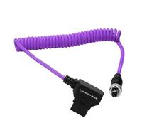 KONDOR BLUE x Gerald Undone | D-Tap to Lock Straight DC Male 2.1mm Spiral Purple (16-36") | for Monitors, Cameras, Platforms and Dummy Batteries | Purple