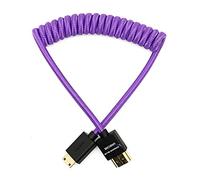 KONDOR BLUE x Gerald Undone | Mini HDMI to Full HDMI Cable 12" -24" Braided Coiled | 4K 60Hz, 18Gbps, HDR, 3D Video & Nylon Braided with Reinforced connectors | Purple