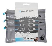 KONDOR BLUE x WhoisMatt | XLR Cable Pack with Organizer Pouch, Audio, 3 Cables 6 Feet Long with Smooth Connection into soundboards & PA Systems | Blue
