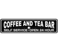 KONEDMIX Metal Tin Sign Coffee And Tea Bar Sign Decor Home Coffee Shop Bar Kitchen Wall Decoration Metal Sign 4x16 Inch