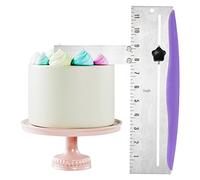 Konesky Stainless Cake Scraper Buttercream Smoother for Buttercream Edges, Adjustable Leveler and Smoother, Icing Spatula, Metal Cake Scraper for Mousse, Cheese, Cake Icing Smoother