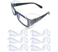 KONEWONG 6 Pairs Safety Glasses Side Shields, Slip on Side Shields, Fits Medium to Large Eyeglasses Frames(Clear,Large)
