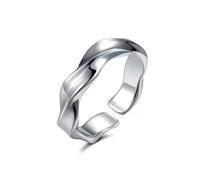 KONFEN Rings Möbiusz Ring Men, Adjustable Carved Viking Rings for Men Hypoallergenic Material High Polished Surface, Vintage Hip Pop Open Rings Gothic Punk Eternity Infinity Mens Jewellery, Silver