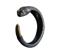 KONFEN Snake Rings Men, Adjustable Carved Viking Rings for Men Hypoallergenic Material, Vintage Hip Pop Open Rings Thumb Ring Gothic Punk Rattlesnake Classic Unique Texture Mens Jewellery, Silver