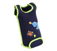 Konfidence Babywarma - Lay Flat Wrap Around 2mm Thick Neoprene Baby Swimming Swimsuit 50+ UV Protection (Fergal and Crabby, 6-12 Months)