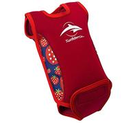 Konfidence Babywarma - Lay Flat Wrap Around 2mm Thick Neoprene Baby Swimming Swimsuit 50+ UV Protection (Strawberry, 6-12 Months)