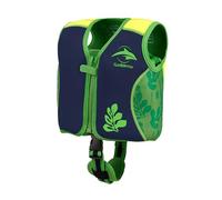 Konfidence Premium Swim Vest - Suitable for Baby, Toddler & Kids - Swim School Approved with Adjustable Buoyancy Ideal for Learning to Swim. UKCA & CE Compliant (Maui Lime/Navy, S (Up to 3 Years))