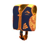 Konfidence Premium Swim Vest - Suitable for Baby, Toddler & Kids - Swim School Approved with Adjustable Buoyancy Ideal for Learning to Swim. UKCA & CE Compliant (Maui Orange/Navy, S (Up to 3 Years))