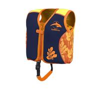Konfidence Premium Swim Vest - Suitable for Baby, Toddler & Kids - Swim School Approved with Adjustable Buoyancy Ideal for Learning to Swim. UKCA & CE Compliant (Maui Orange/Navy, YS (6-9 Years))