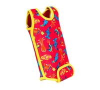 Konfidence Babywarma - Lay Flat Wrap Around 2mm Thick Neoprene Baby Swimming Swimsuit 50+ UV Protection (Pink Sea Friends, 6-12 Months)