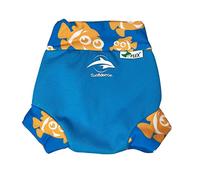 Konfidence Splashy Nappy - Reusable Eco-Friendly Swim Nappy Cover Made Using Recycled Plastics (3-36mths) Leak Proof Design - Machine Washable (Splashy Clownfish, 9-12 Months)