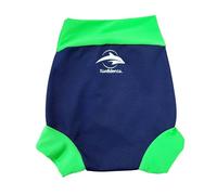 Konfidence Splashy Nappy - Reusable Eco-Friendly Swim Nappy Cover Made Using Recycled Plastics (3-36mths) Leak Proof Design - Machine Washable (Navy/Green, 6-9 Months)