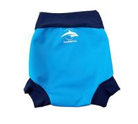 Konfidence Splashy Nappy - Reusable Eco-Friendly Swim Nappy Cover Made Using Recycled Plastics (3-36mths) Leak Proof Design - Machine Washable (Cyan/Navy, 3-6 Months)