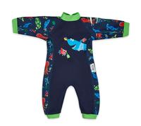 Konfidence Splashy Swimsuit-Eco Friendly Baby Swimming Costume,0-24 Months Made with Recycled Plastic,Soft & Warm Fleece Lined Baby Swimsuit with 50+ UV Protection (Fergal Navy 3-6 Months)